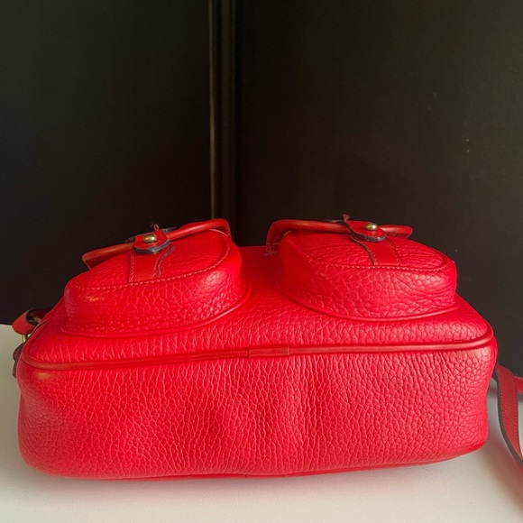 Dooney and Bourke awl Leather Explorer Double Pocket Crossbody Bag Red - Picture 6 of 16